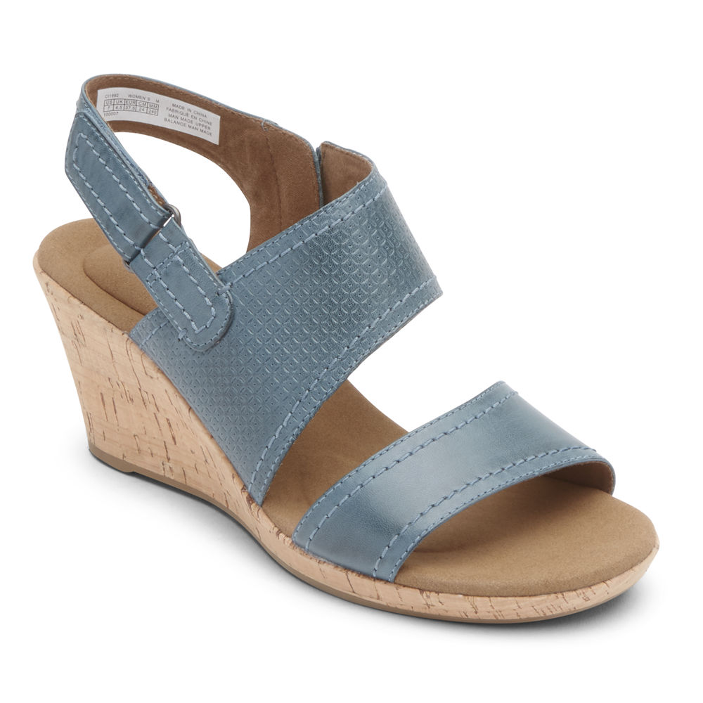 Rockport Sandaler Dame Blå - Briah Asymmetrical 2-Piece - VSGD67852